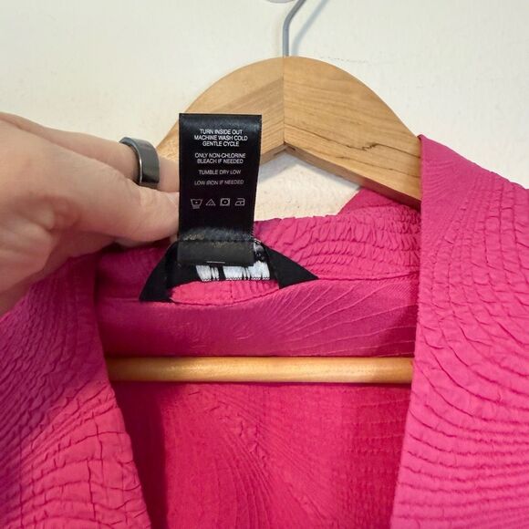 Ali Miles Pink Crinkle Blazer Jacket Size Petite Small - Picture 7 of 9